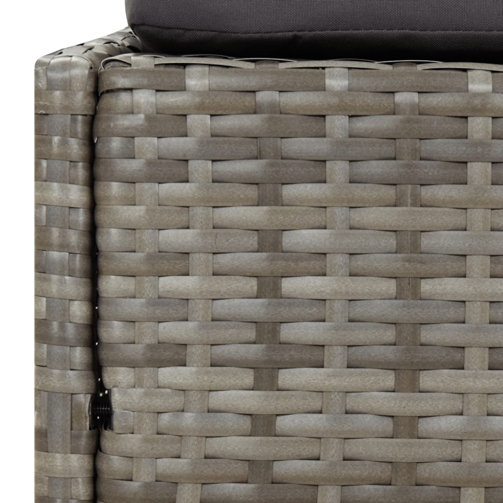 Produktbild för Solsäng med hopfällbart tak grå 200x114x128 cm konstrotting
