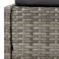 Produktbild för Solsäng med hopfällbart tak grå 200x114x128 cm konstrotting