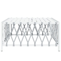 Produktbild för Trädgårdsbord vit 70x70x34 cm vävt tyg
