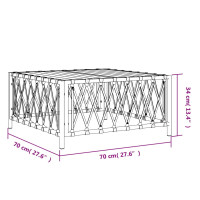 Produktbild för Trädgårdsbord vit 70x70x34 cm vävt tyg