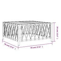 Produktbild för Trädgårdsbord antracit 70x70x34 cm vävt tyg