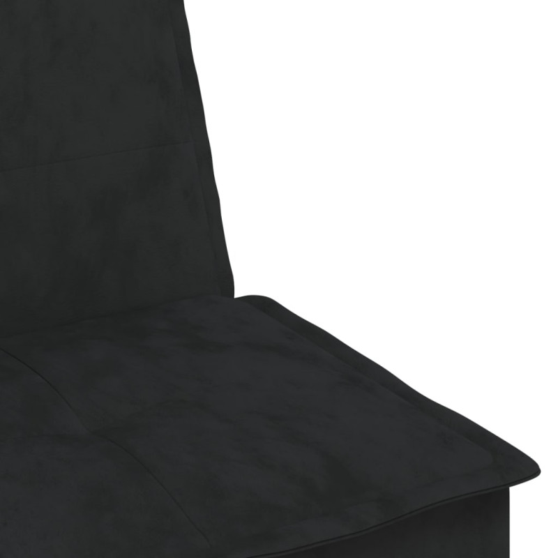 Produktbild för L-formad bäddsoffa svart 255x140x70 cm sammet