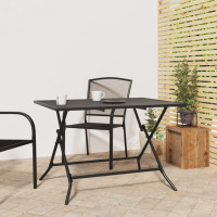 Produktbild för Trädgårdsbord hopfällbart antracit 110x80x72 cm stålnät