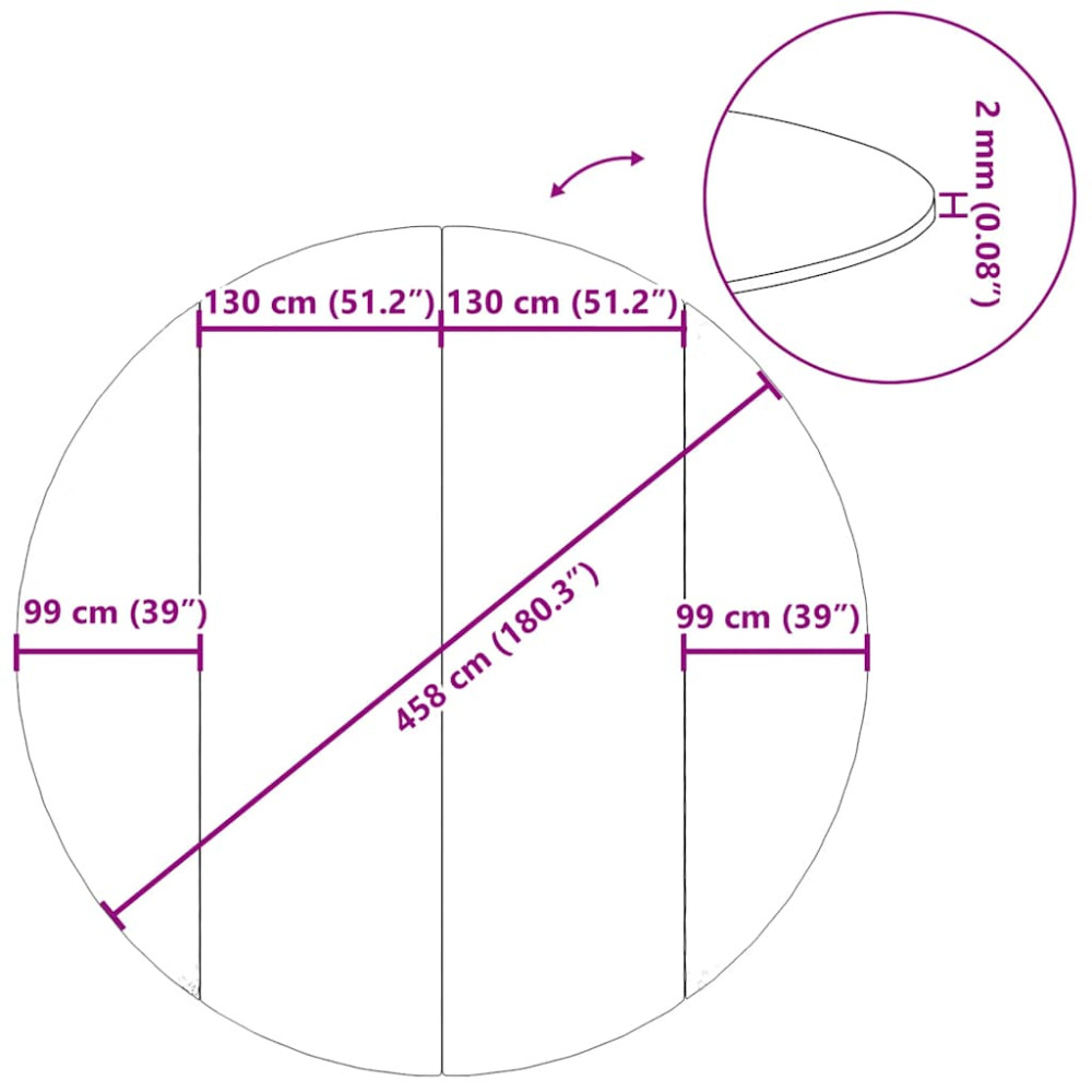 Produktbild för Bottenmatta ljusgrå Ø458 cm polyester geotextil