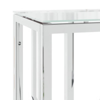 Produktbild för Avlastningsbord 70x30x70 cm rostfritt stål och glas