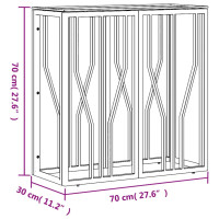 Produktbild för Avlastningsbord 70x30x70 cm rostfritt stål och glas