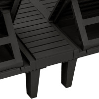 Miniatyr av produktbild för Solsäng dubbel svart 155x138x83 cm polypropylen