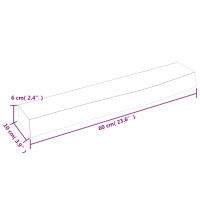 Produktbild för Hyllplan 60x10x6 cm obehandlad massiv ek