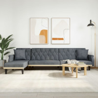 Produktbild för L-formad soffa mörkgrå 271x140x70 cm sammet