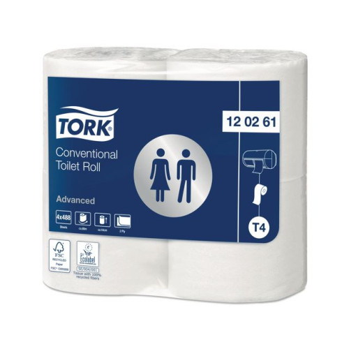 TORK Toalettpapper TORK Adv T4 2-lag 4/fp