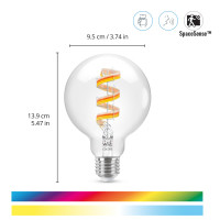 Produktbild för WiFi Smart LED E27 G95 40W Filament Färg + Varm-kallvit 470lm