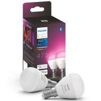 Produktbild för White and Color Ambiance E14 Klot 470 lm 2-pack