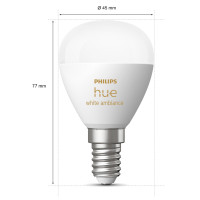 Produktbild för Hue White Ambiance E14 Klot 2-pack