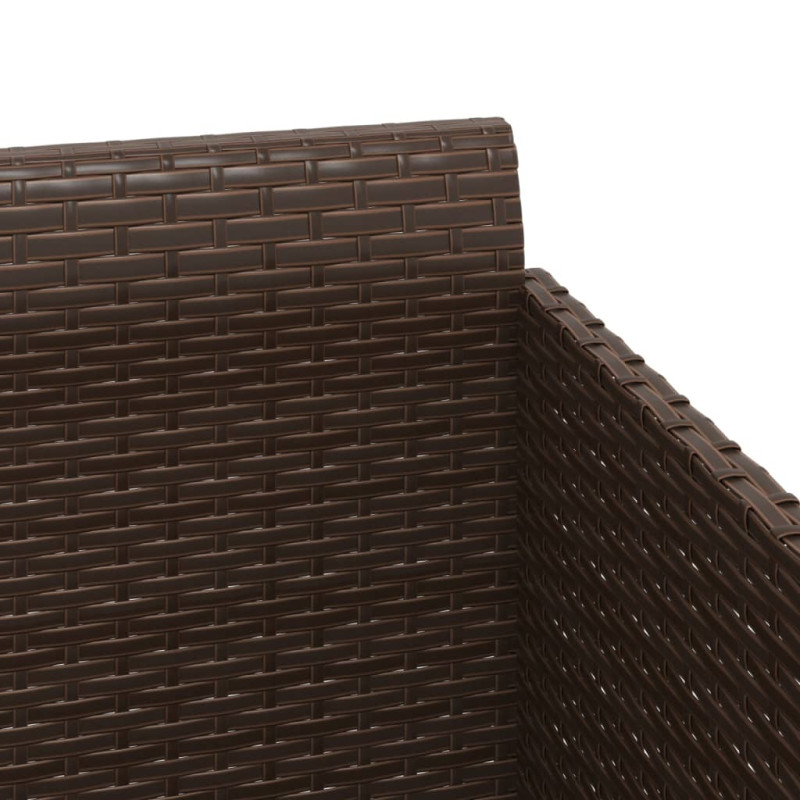 Produktbild för Solsäng med dynor brun 182x118x63 cm konstrotting