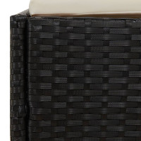 Produktbild för Solsäng med hopfällbart tak svart 200x114x128 cm konstrotting