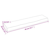 Produktbild för Hyllplan 40x10x2 cm obehandlad massiv ek