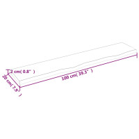 Produktbild för Hyllplan 100x20x2 cm obehandlad massiv ek