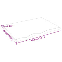 Produktbild för Hyllplan 80x60x2 cm obehandlad massiv ek