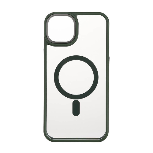 ONSALA Back Bumper Clear Case MagSerie iPhone 15 Plus Clear Case Green Bumper
