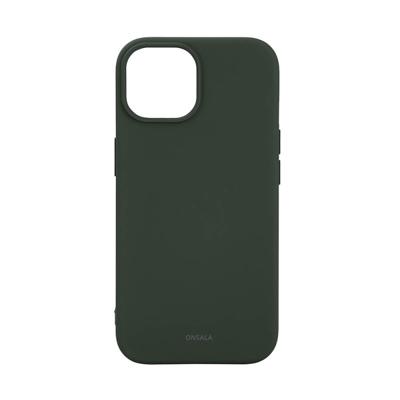 Produktbild för Back Sil Touch Recycled MagSerie iPhone 15 Olive Green