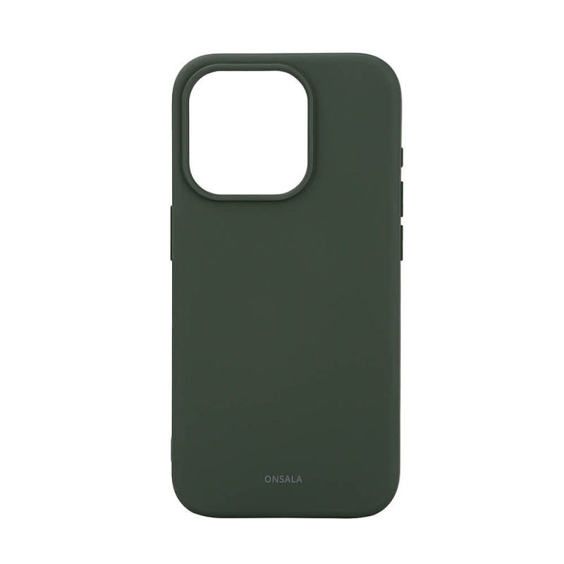 Produktbild för Back Sil Touch Recycled MagSerie iPhone 15 Pro Olive Green