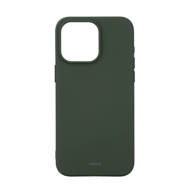 Produktbild för Back Sil Touch Recycled MagSerie iPhone 15 Pro Max Olive Green