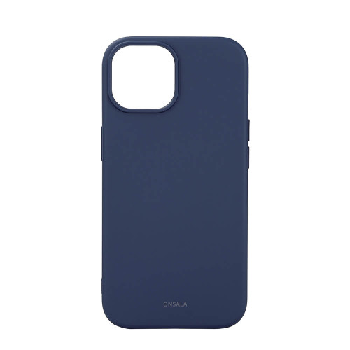 ONSALA Back Sil Touch Recycled MagSerie iPhone 15 Dark Blue