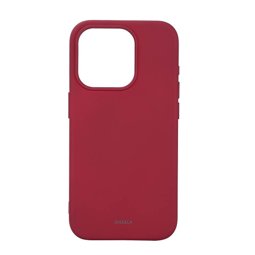 ONSALA Back Sil Touch Recycled MagSerie iPhone 15 Pro Deep Red