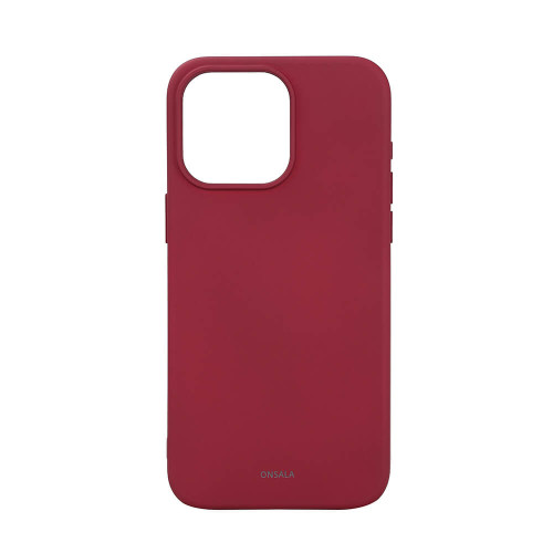 ONSALA Back Sil Touch Recycled MagSerie iPhone 15 Pro Max Deep Red
