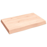 Produktbild för Bordsskiva 60x40x(2-6) cm obehandlad massiv ek levande kant