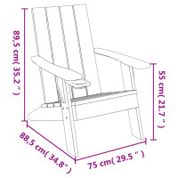 Produktbild för Däckstol för trädgården ljusbrun 75x88,5x89,5cm polypropylen