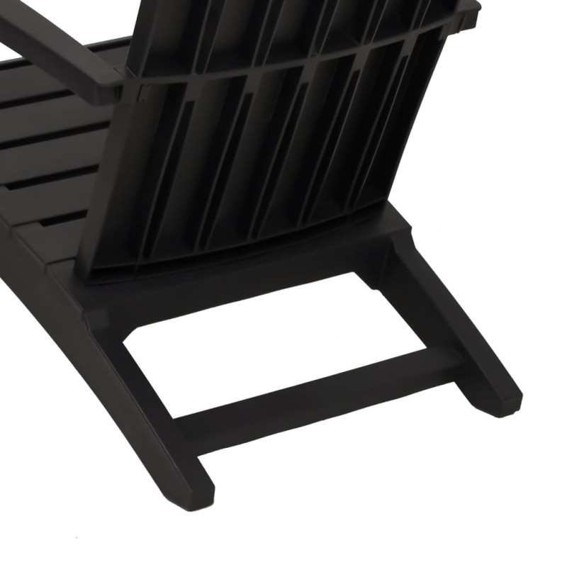 Produktbild för Däckstol för trädgården 2 st svart polypropylen