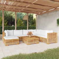 Produktbild för Loungegrupp för trädgården med dynor 8 delar massiv teak