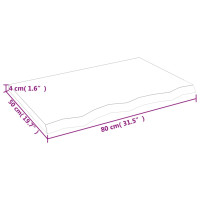 Produktbild för Vägghylla ljusbrun 80x50x(2-4) cm behandlad massiv ek