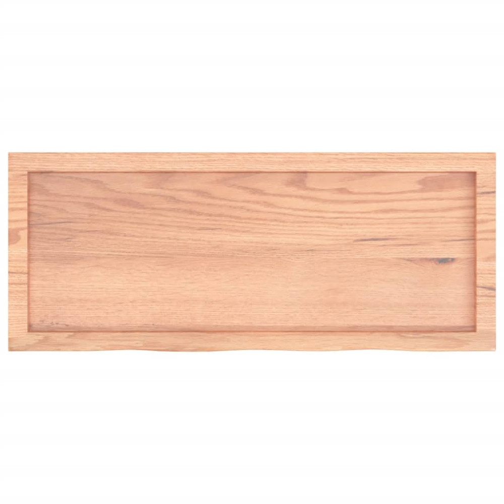 Produktbild för Vägghylla ljusbrun 100x40x(2-4) cm behandlad massiv ek