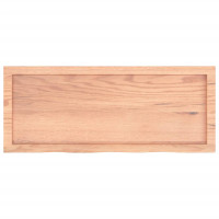 Produktbild för Vägghylla ljusbrun 100x40x(2-4) cm behandlad massiv ek
