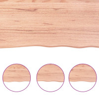 Produktbild för Vägghylla ljusbrun 100x40x(2-4) cm behandlad massiv ek