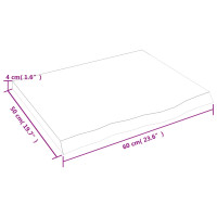 Produktbild för Vägghylla ljusbrun 60x50x(2-4) cm behandlad massiv ek