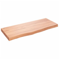 Produktbild för Vägghylla ljusbrun 100x40x(2-6) cm behandlad massiv ek