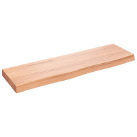 Produktbild för Vägghylla ljusbrun 100x30x(2-6) cm behandlad massiv ek