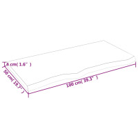 Produktbild för Hyllplan 100x50x(2-4) cm obehandlad massiv ek