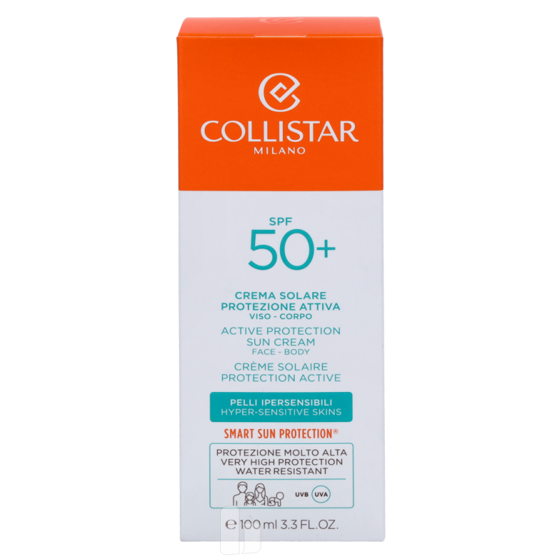Produktbild för Collistar Active Protection Sun Cream Face-Body SPF50+
