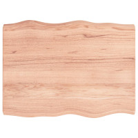 Produktbild för Bordsskiva ljusbrun 80x60x(2-6) cm massivt trä levande kant