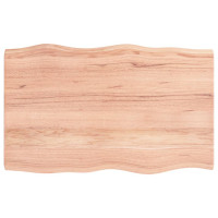 Produktbild för Bordsskiva ljusbrun 80x50x(2-4) cm massivt trä levande kant