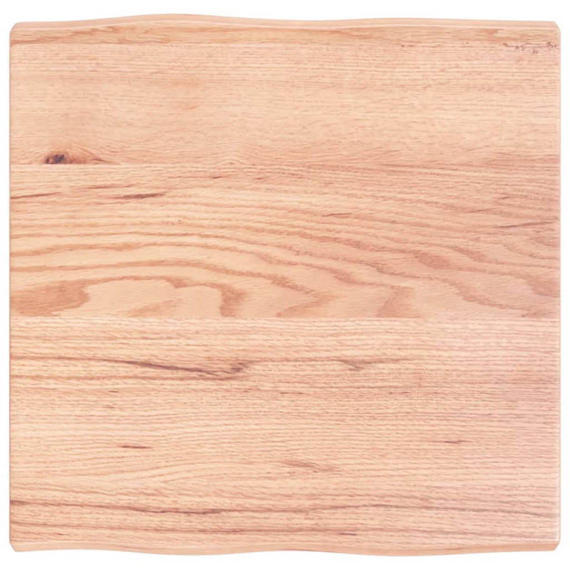 Produktbild för Bordsskiva ljusbrun 60x60x(2-4) cm massivt trä levande kant
