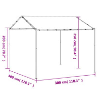 Produktbild för Paviljong beige 3x3 m stål och tyg