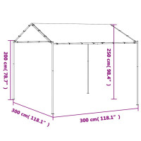 Produktbild för Paviljong antracit 3x3 m stål och tyg