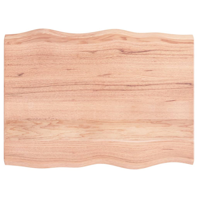 Produktbild för Bordsskiva ljusbrun 80x60x(2-4) cm massivt trä levande kant