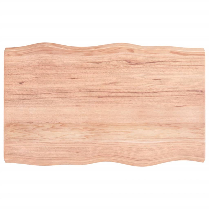 Produktbild för Bordsskiva ljusbrun 80x50x(2-6) cm massivt trä levande kant