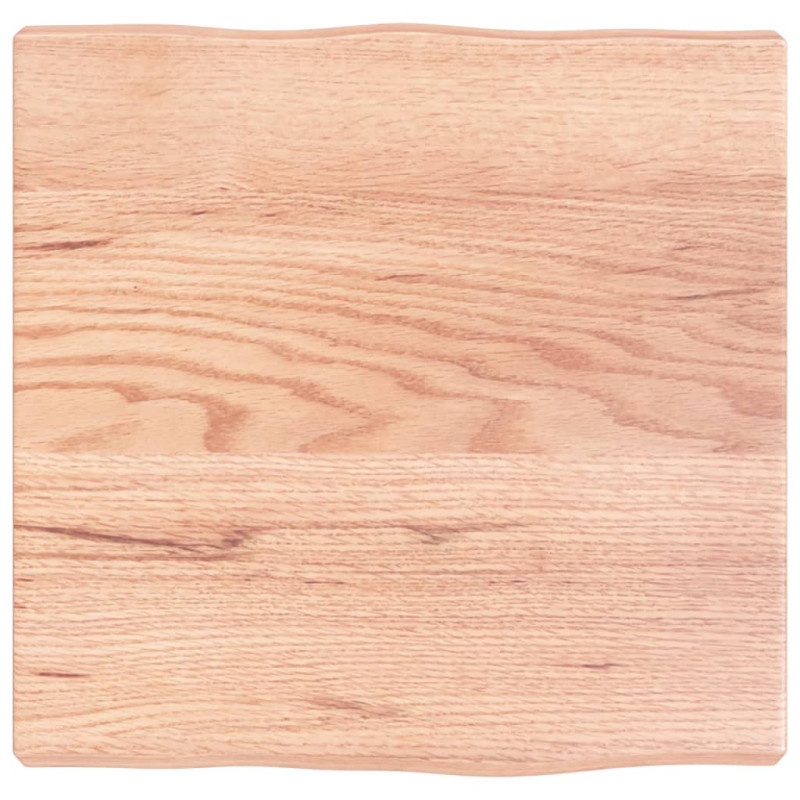 Produktbild för Bordsskiva ljusbrun 40x40x(2-4)cm massivt trä levande kant